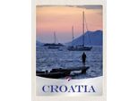 Vianmo Insegna In Legno 40X30 Cm Kroatien Yacht Meer Angeln Gebirge