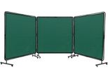 Tenda Per Saldatura A 3 Pannelli - Tenda Antifiamma In Vinile - 1,8 X 1,8 M - Verde - 6 Ruote Girevoli - Protezione Uv A 6 Livelli - Coperta Per Saldatura
