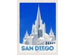 Vianmo Insegna In Legno 40X30 Cm San Diego Usa Amerika Architektur