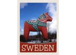 Vianmo Insegna In Legno 40X30 Cm Schweden Rotes Pferd Skulptur