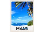 Vianmo Insegna In Legno 40X30 Cm Maui Hawaii Insel Usa Strand