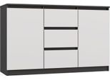 Cassettiera Ampia Con Cassetti E Ante Elbe - Antracite / Bianco