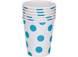 Bicchiere Di Carta Bianco Blu A Pois 250Ml 6Pz