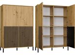 Libreria A Quattro Ante 104 Cm Elba - Rovere Artigianale