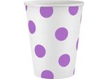 Bicchiere Di Carta Lavanda A Pois 250Ml 6Pz (Party - Stoviglie E Posate)