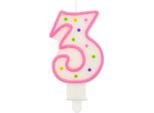 Candela Di Compleanno Numero Con Puntini 3, 7,5 Cm (Party - Candele)