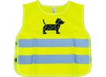 Gilet Di Sicurezza Per Bambini Giallo Riflettente Con Motivo A Cani AMIO-03937