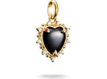 Ciondolo Charm Thomas Sabo Cuore Vintage Nero Connect Placcato Oro