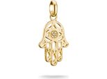Ciondolo Charm Thomas Sabo, Hamsa, Con Pietre Preziose Bianche, In Argento Placcato Oro