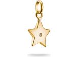 Ciondolo Con Stella E Gemma Bianca, In Argento, Placcato Oro - Thomas Sabo Modello: CC1238-414-14