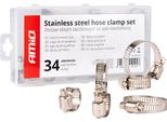 Set Di Fascette Stringitubo In Acciaio Inox Da 34 Pezzi, Antiruggine, AMIO-04125