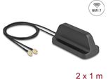 Delock Wifi 7 Antenne 2 X RP-SMA Stecker 2.4 - 4.0 Dbi Omnidirektional Mit Magnetischem (81454)
