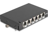 Delock Mini Desktop Patchpanel RJ45 Buchse 6 Port Cat.6A Ges