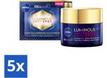 Nivea - Crema Notte - Cellular LUMINOUS630 Contro Le Macchie - Riequilibrante - Contro Le Macchie Pigmentarie - Con Acido Ialuronico - 50 Ml - Value Pack - 5 Pezzi