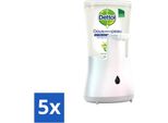 Dettol - Dispenser Automatico Di Sapone - No-Touch Silver Con Aloe Vera - 250 Ml - Confezione Risparmio - 5 Pezzi