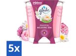 Glade - Candela Profumata Relaxing Zen - 100 % Cera Di Colza - 112 G - Confezione Risparmio - 5 Pezzi