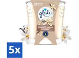 Glade - Candela Profumata Romantic Vanilla Blossom - 100% Cera Di Colza E Vegan - 112 G - Confezione Risparmio - 5 Pezzi