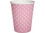 Bicchiere Di Carta Rosa A Pois Bianchi 250Ml 8Pz.
