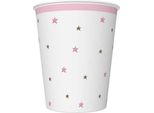 Bicchiere Di Carta Stars Rosa 250Ml 8Pz.