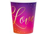 Bicchiere Di Carta Love Rosa 220Ml 6 Pezzi.