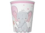 Bicchiere Di Carta Elephant Rosa 250Ml 8 Pz.