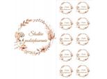 Adesivi Dolci Grazie Decorazione Boho Foglie Comunione Matrimonio 50Mm 10Pz