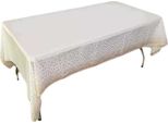 Tovaglia In Foil Bianco Oro Rosa A Pois 137X274Cm