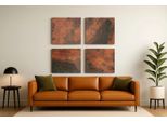 Copperandcraft Set Di 4 Opere Da Parete In Rame 120X120 Cm, Quadro In Metallo Fatto A Mano Con Patina, Decorazione Murale Per Soggiorno Cucina, Interni Moderni,