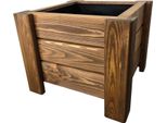 Holzgarden Fioriera In Legno Impregnato 40X32X40 Cm Colore Teck Per Giardino Balcone Esterno 23 L Flora