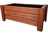 Holzgarden Fioriera In Legno Impregnato 80X32X40 Cm Colore Mogano Per Giardino Balcone Esterno 54 L Flora