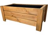 Holzgarden Fioriera In Legno Impregnato 80X32X40 Cm Colore Pinia Per Giardino Balcone Esterno 54 L Flora