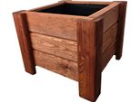 Holzgarden Fioriera In Legno Impregnato 40X32X40 Cm Colore Mogano Per Giardino Balcone Esterno 23 L Flora