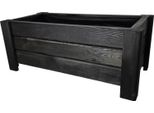 Holzgarden Fioriera In Legno Impregnato 80X32X40 Cm Colore Ebano Per Giardino Balcone Esterno 54 L Flora
