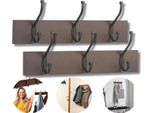 Porta Abiti Da Parete, Supporto Per Corridoio, Garderobe, 2X 34Cm, 2X 3 Ganci