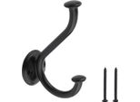 5X Ganci A Muro Doppi Nero Opaco Loft Appendiabiti Con Viti