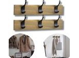Set Di 2 Appendiabiti Da Parete In Legno 34 Cm 3 Ganci Loft Ganci Neri