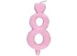 Numero 8 Cuore Candela Per Torta Rosa