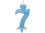 Candela Numero 7 Cuore Torta Blu
