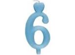 Numero 6 Cuore Candela Per Torta Blu