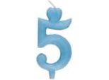 Candela Numero 5 Torta A Cuore Blu