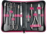 Set Manicure 12 Pezzi Solingen* Con Custodia In Pelle Cura Delle Unghie, Germany Magenta