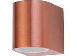 Applique Cile Downlight In Metallo Vetro Rame L:9,4Cm L:6,5Cm H:8Cm IP44