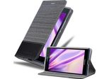 Cadorabo Custodia Per Huawei Ascend P7 Custodia Protettiva In Grigio Custodia Per Cellulare Custodia A Libro Cover