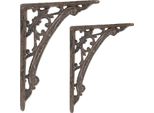 2 Pezzi Supporto Per Mensola Moritz Supporto Da Parete Mensola Da Parete 18,5 Cm X 14 Cm Supporto Per Mensola Supporto Da Parete In Ghisa Marrone
