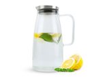 Caraffa Intirilife In Clear - Caraffa Da 1,2 Litri In Vetro Borosilicato Con Manico E Coperchio Resistente Al Calore, Adatta Per Bevande Calde E Fredde, Tè, Caffè, Acqua E Molto Altro.