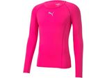 Puma Teamliga Baselayer Camicia A Maniche Lunghe Uomo Rosa Fluo Gr M