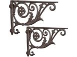 2 Pezzi Moritz Supporto Per Mensola Supporto A Muro Mensola A Muro 18 Cm X 26,5 Cm Supporto Per Mensola Supporto A Muro In Ghisa Supporto A Muro Marrone