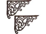 2 Pezzi Supporto Per Mensola Moritz Supporto Per Parete Mensola Per Parete 24 Cm X 18 Cm Supporto Per Mensola Supporto Per Parete In Ghisa Marrone