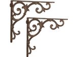 2 Pezzi Supporto Per Mensola Moritz Supporto Per Parete Mensola Per Parete 24 Cm X 25 Cm Supporto Per Mensola Supporto Per Parete In Ghisa Marrone