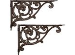 2 Pezzi Supporto Per Mensola Moritz Supporto Per Parete Mensola Per Parete 22 Cm X 33 Cm Supporto Per Mensola Supporto Per Mensola Supporto Per Parete In Ghisa Marrone